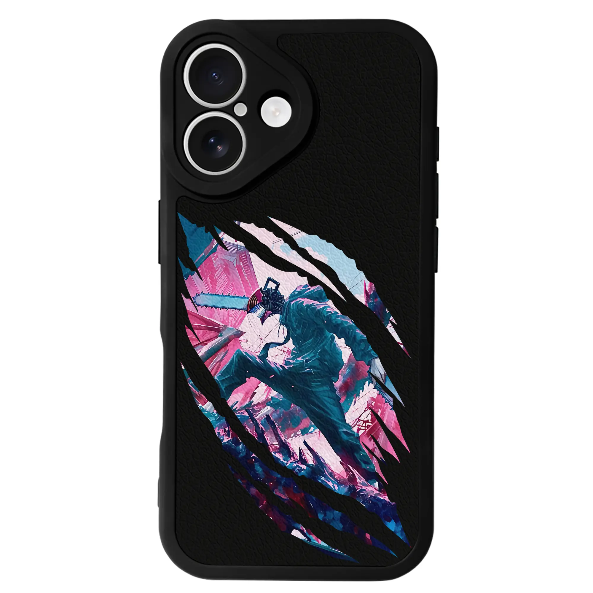 チェンソーマン グッズ,デンジ - IPhone 16シリーズ対応 ・ シリコンスマホケース ・ レザー調 ・ 高精度フィット ・ 耐衝撃 ・ ワイヤレス充電対応 ・ 精密カット